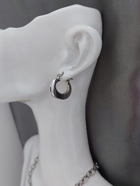 Costume Silver Polished Hoop Earrings - Women's Jewelry